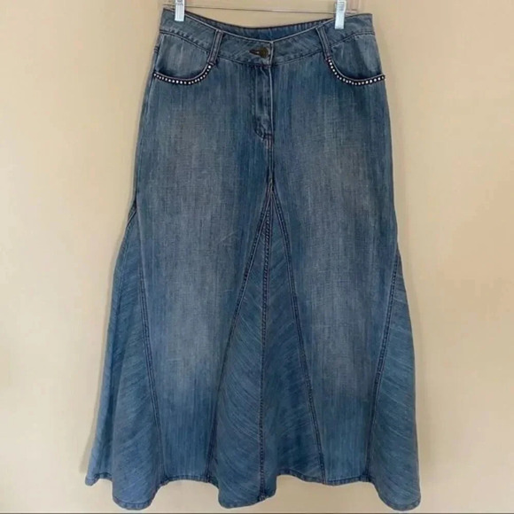 Newport News Dresses & Skirts - Jeonology Aline denim maxi skirt